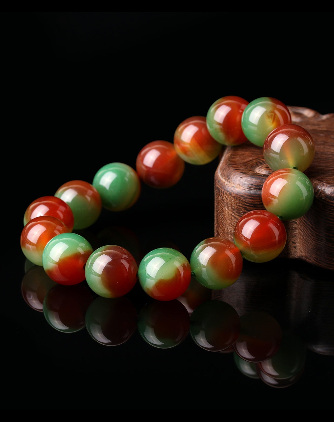 3a级天然巴西孔雀玛瑙手链附证书