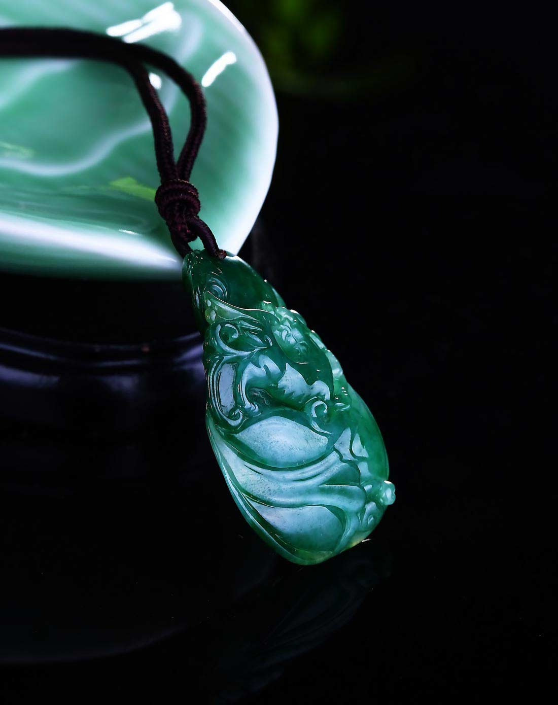 晶萃轩ching sui hin玉石贵重专场-细腻极品糯种满绿精雕镇宅貔貅发财