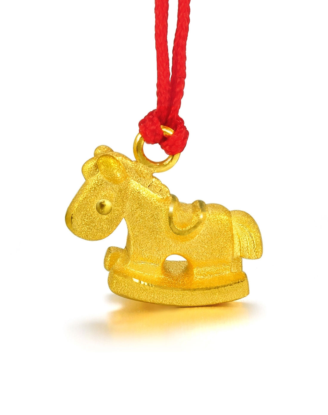 足金小木马吊坠