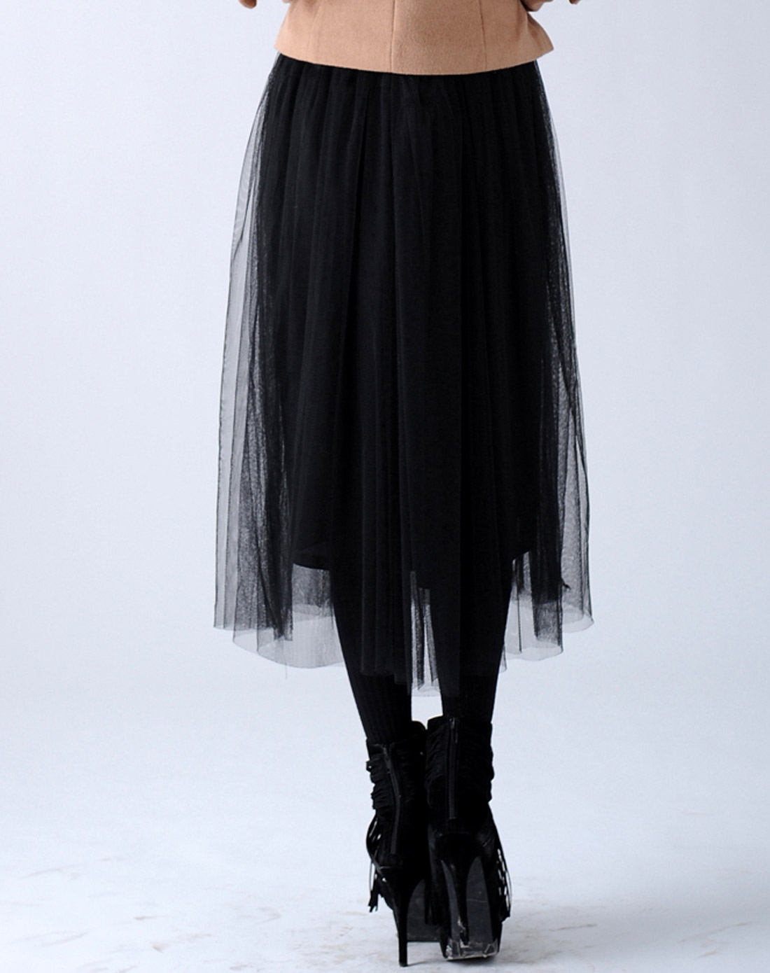 黑色网纱裙