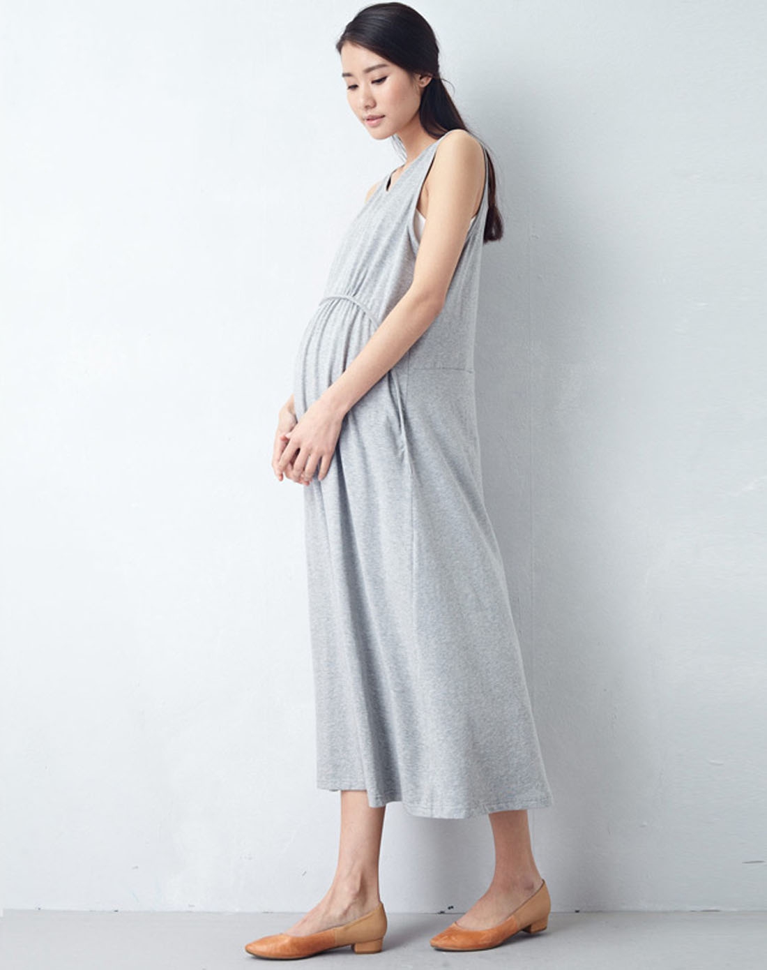 莱薇妈咪loves mama&sweetyfairy孕装宝宝树专场孕妇针织背心裙深灰色