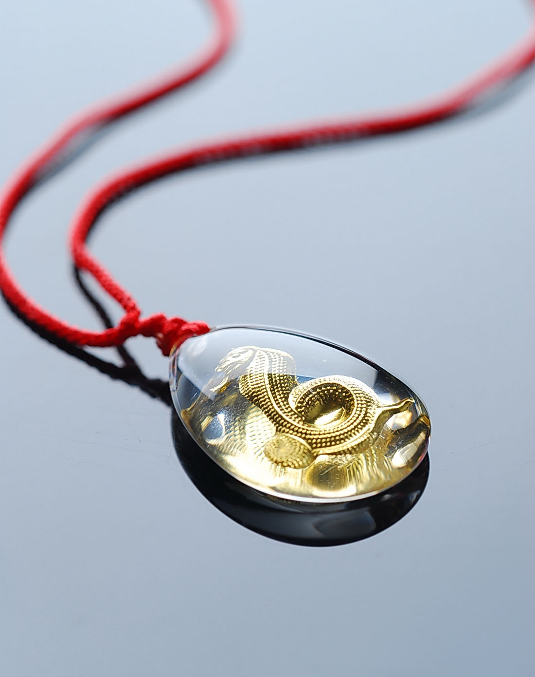 水晶镶999金生肖蛇吊坠(附证书)