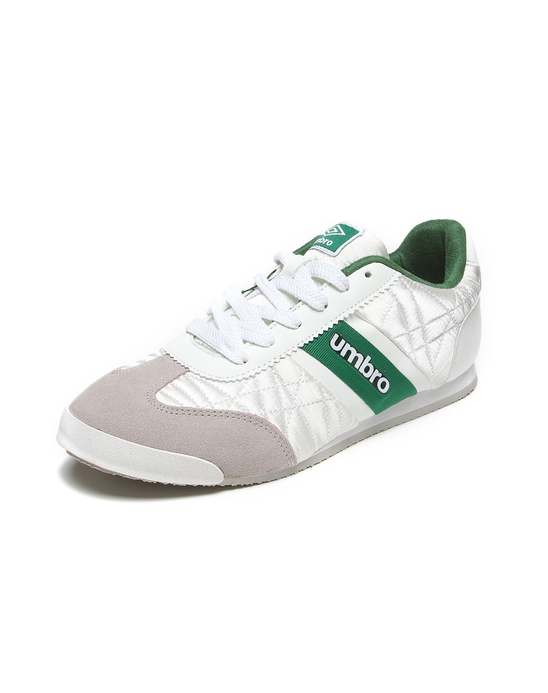 茵宝umbro男女装男款绿配白色休闲鞋 柔软面料舒适防滑107481033-wht