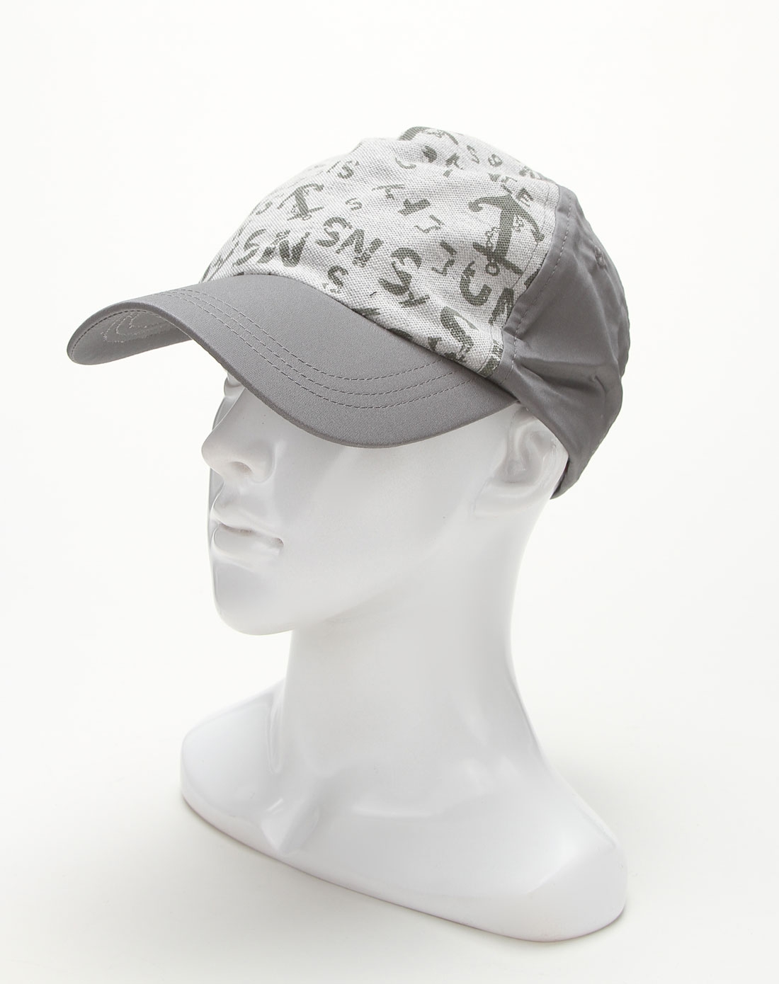 男童印字母灰色棒球帽