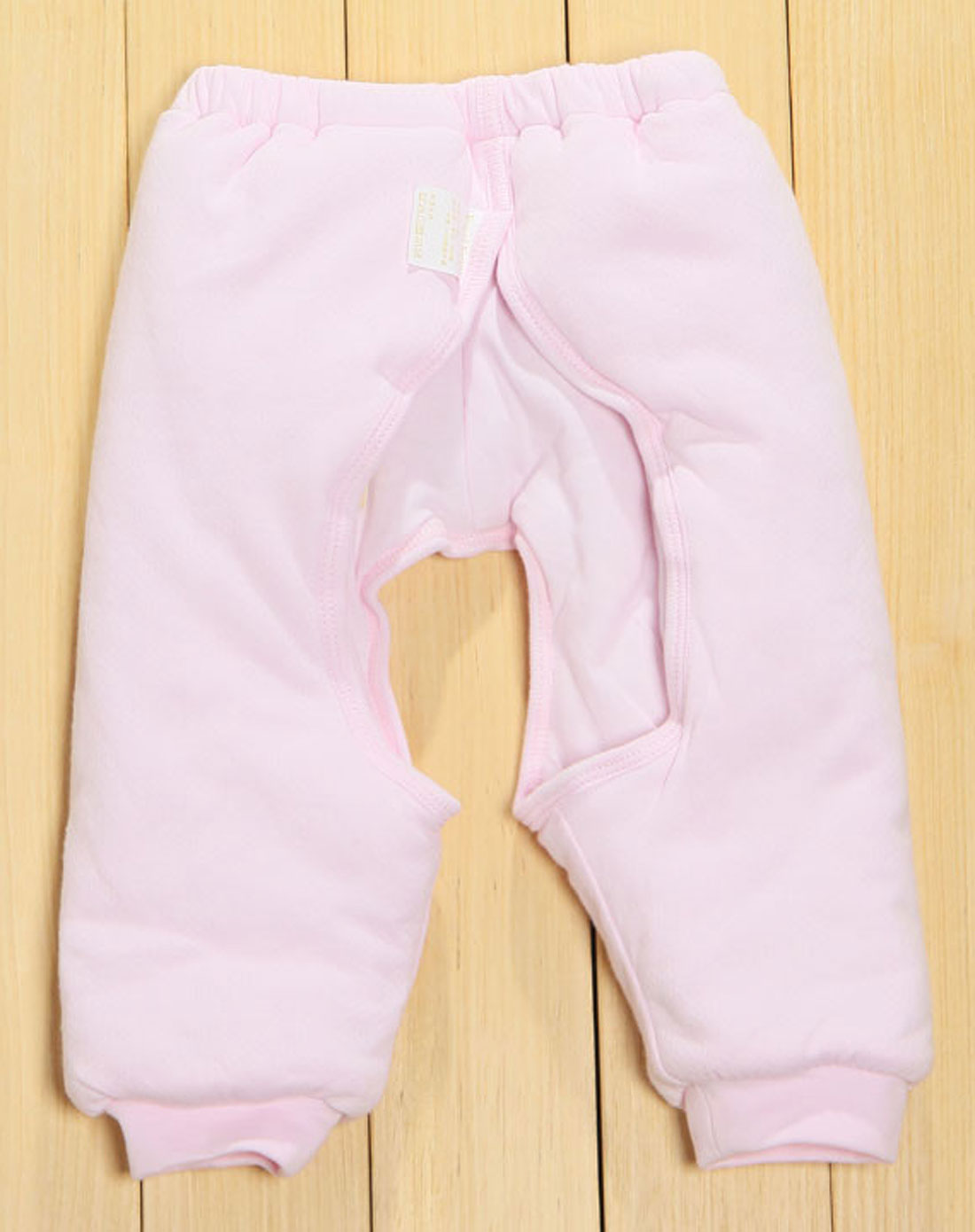 中性桃红松紧开裆裤