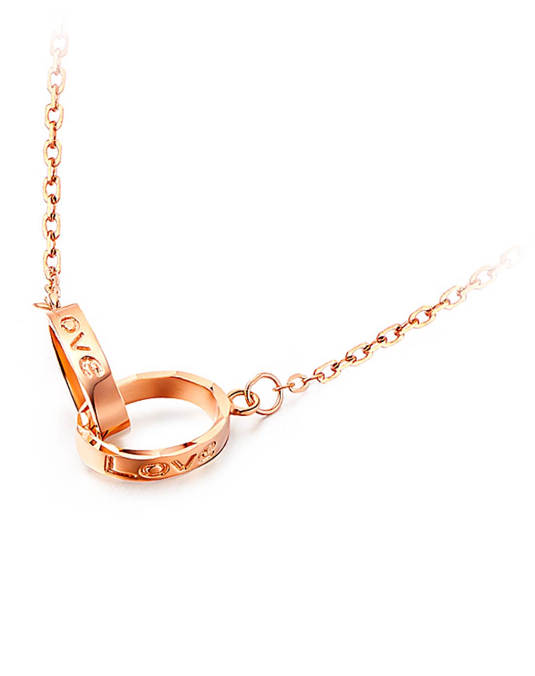 周大福chow tai fook珠宝专场-时尚优雅字母"love"18k金项链/项坠