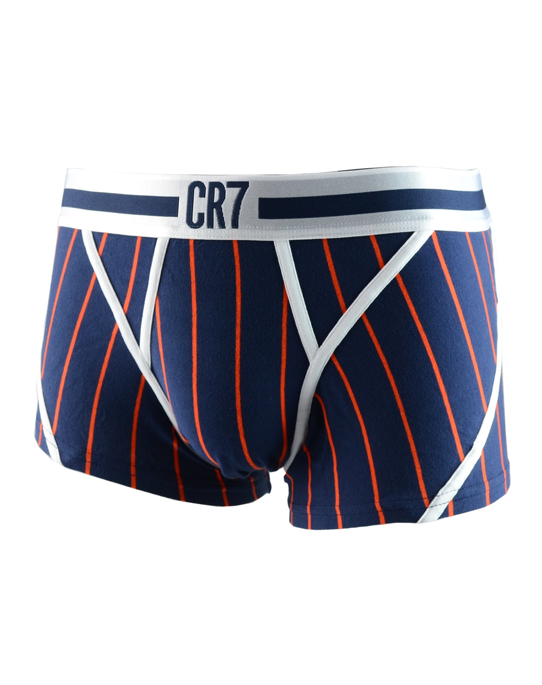 男款蓝配橙色时尚款条纹平角内裤