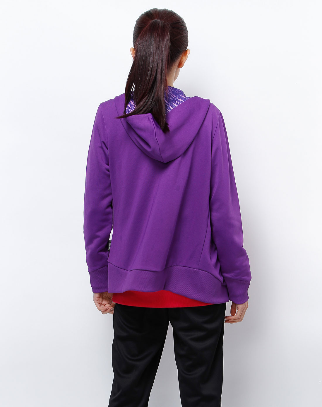 安踏anta女装专场-女款紫色连帽拉链长袖外套
