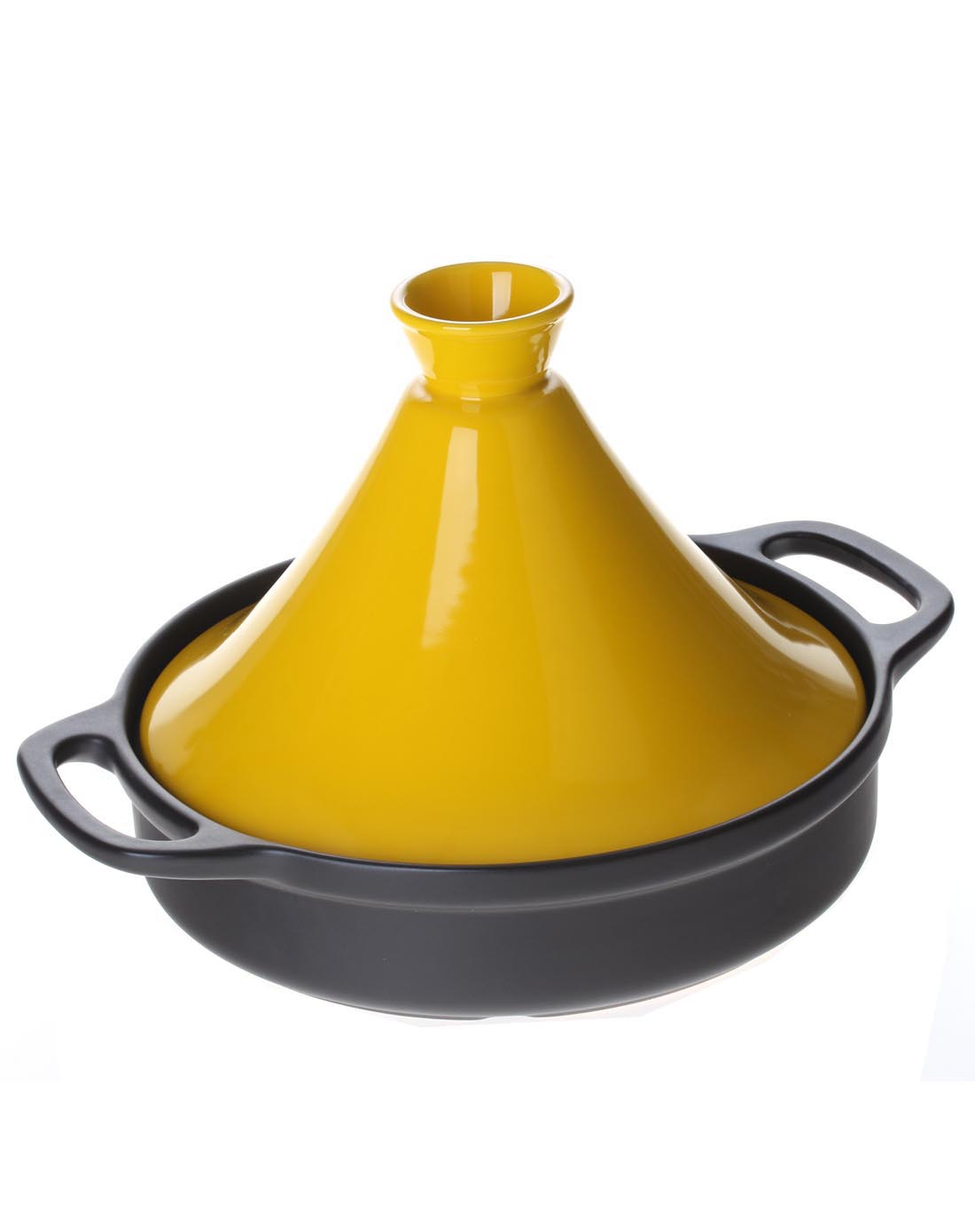 华玲大鹰 黄黑2000ml耐热陶瓷塔吉锅