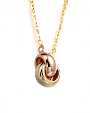 14k纯黄金环环相扣项链