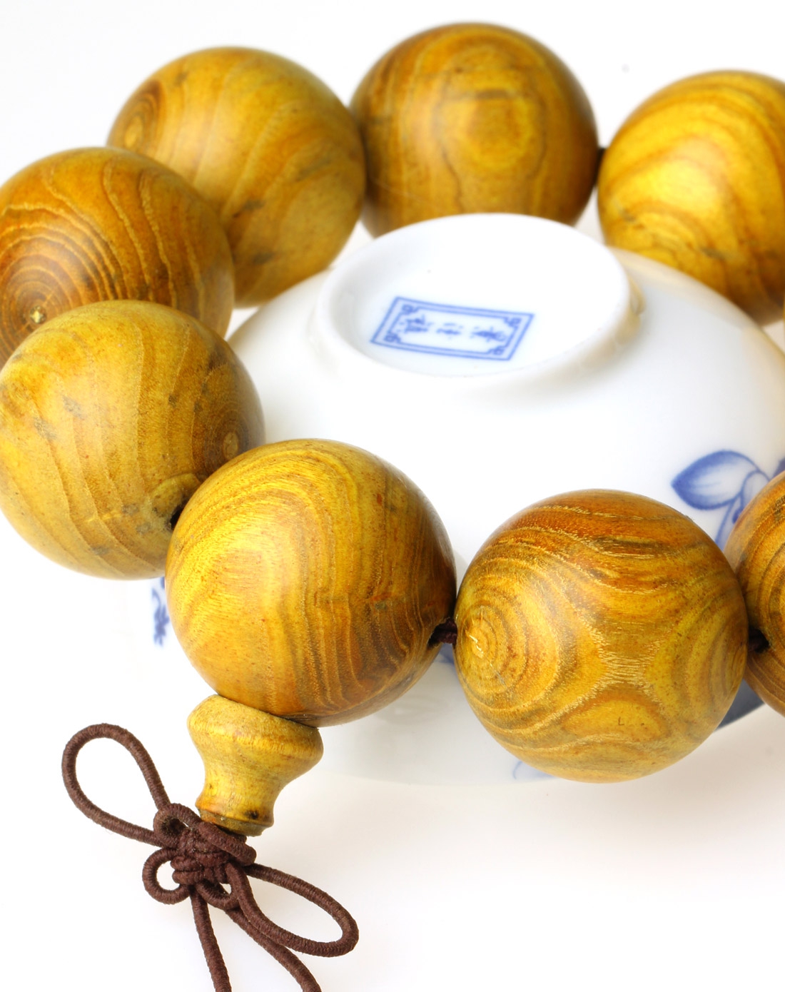 中性黄金木对眼时尚佛珠手串