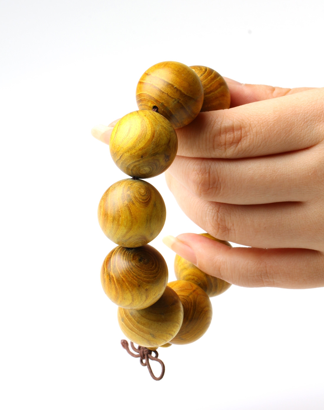中性黄金木对眼时尚佛珠手串