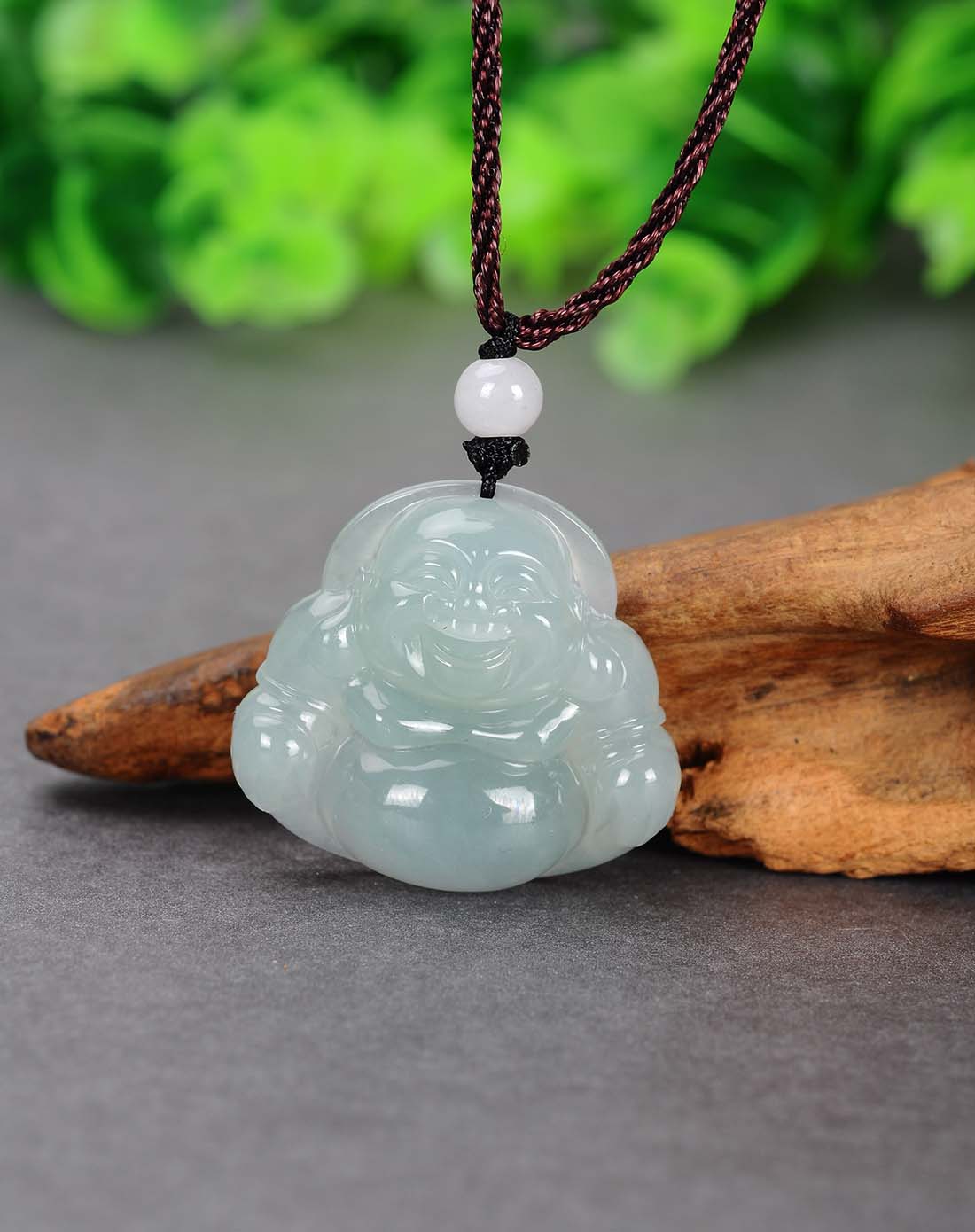 天然a货翡翠冰种佛公吊坠