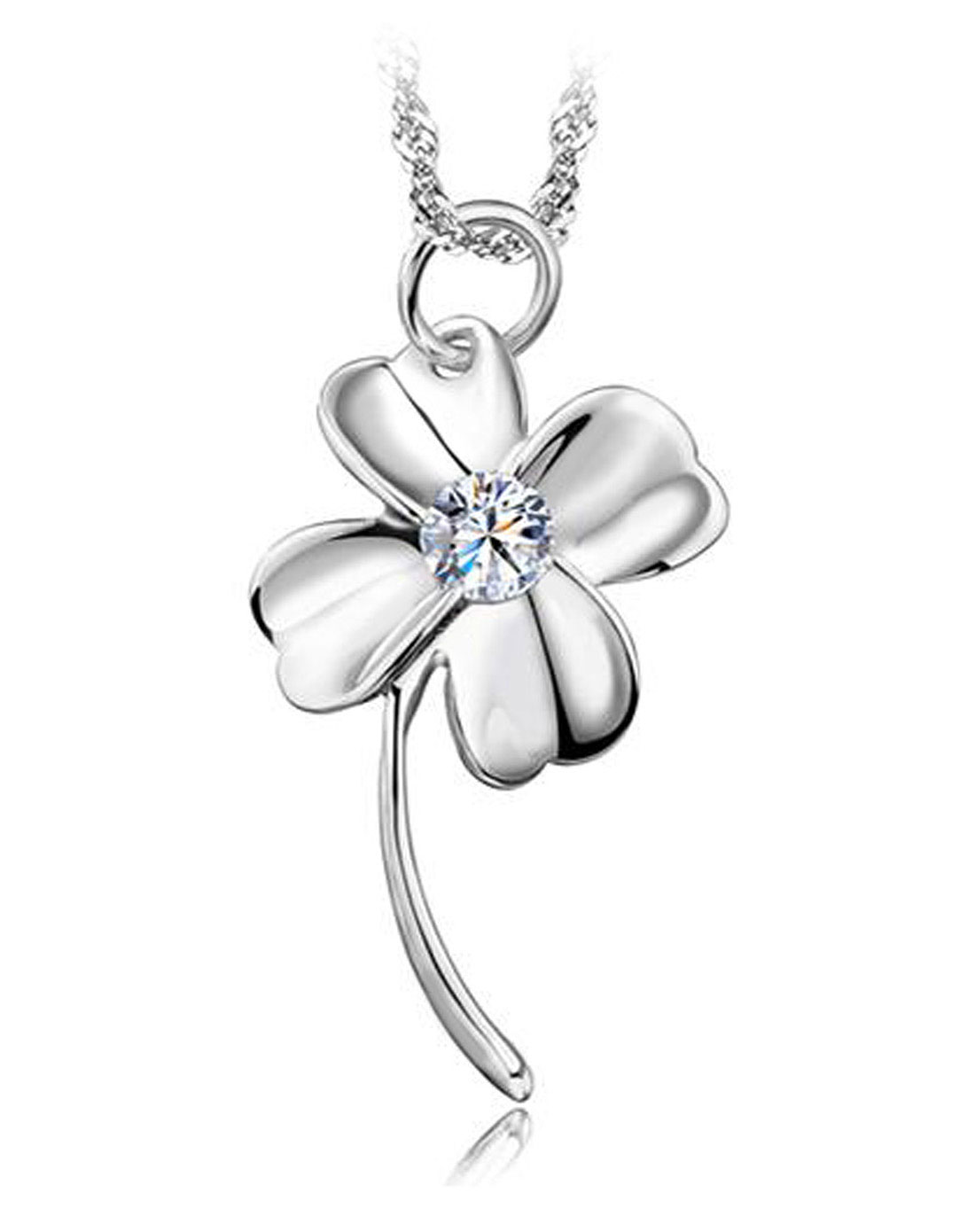 925银镀金吊坠四叶草