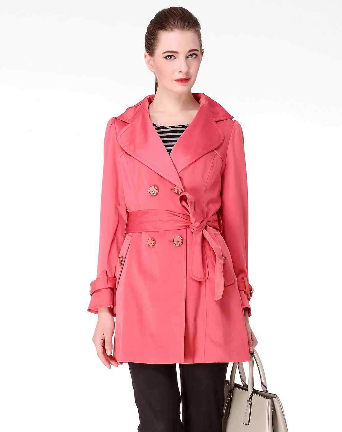 乔万尼gowani女装专场 > 女士桃红色风衣上衣