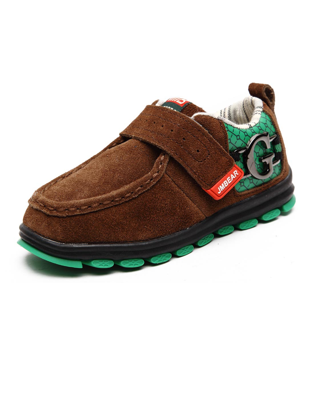 杰米熊男童深棕绒面休闲鞋