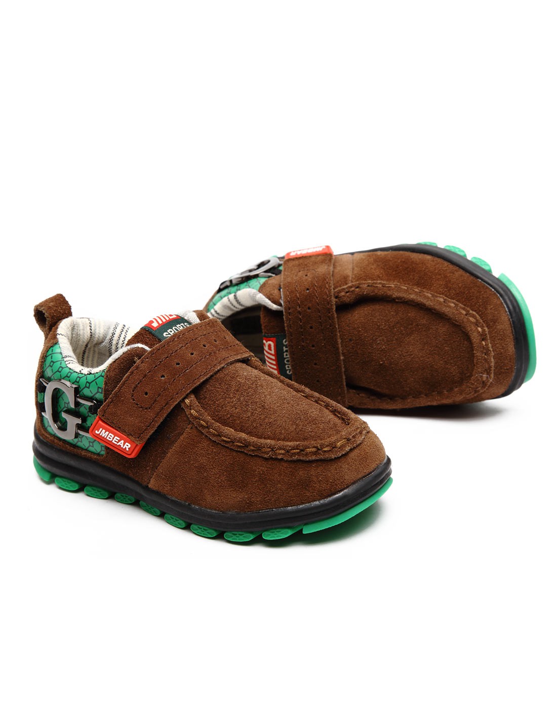 杰米熊男童深棕绒面休闲鞋