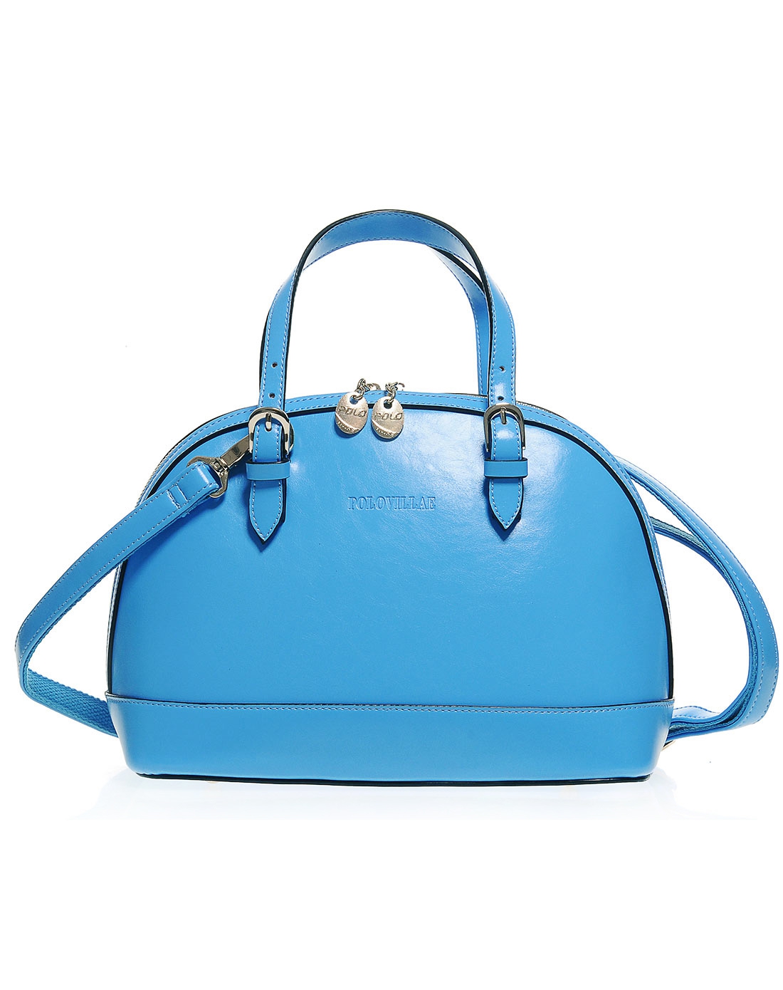 奢华质感湖蓝色贝壳包手拎斜挎女包