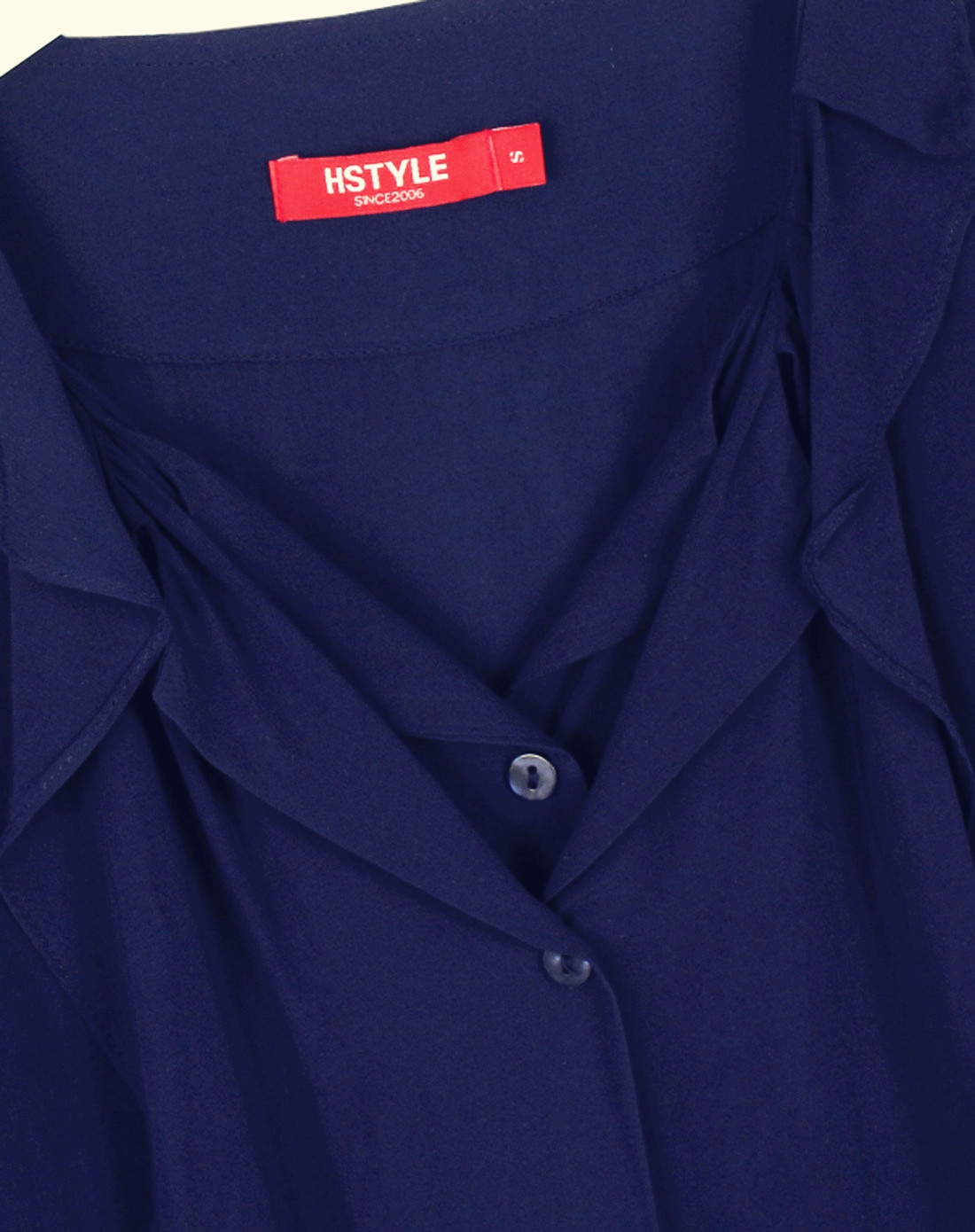 藏蓝色中袖衬衫