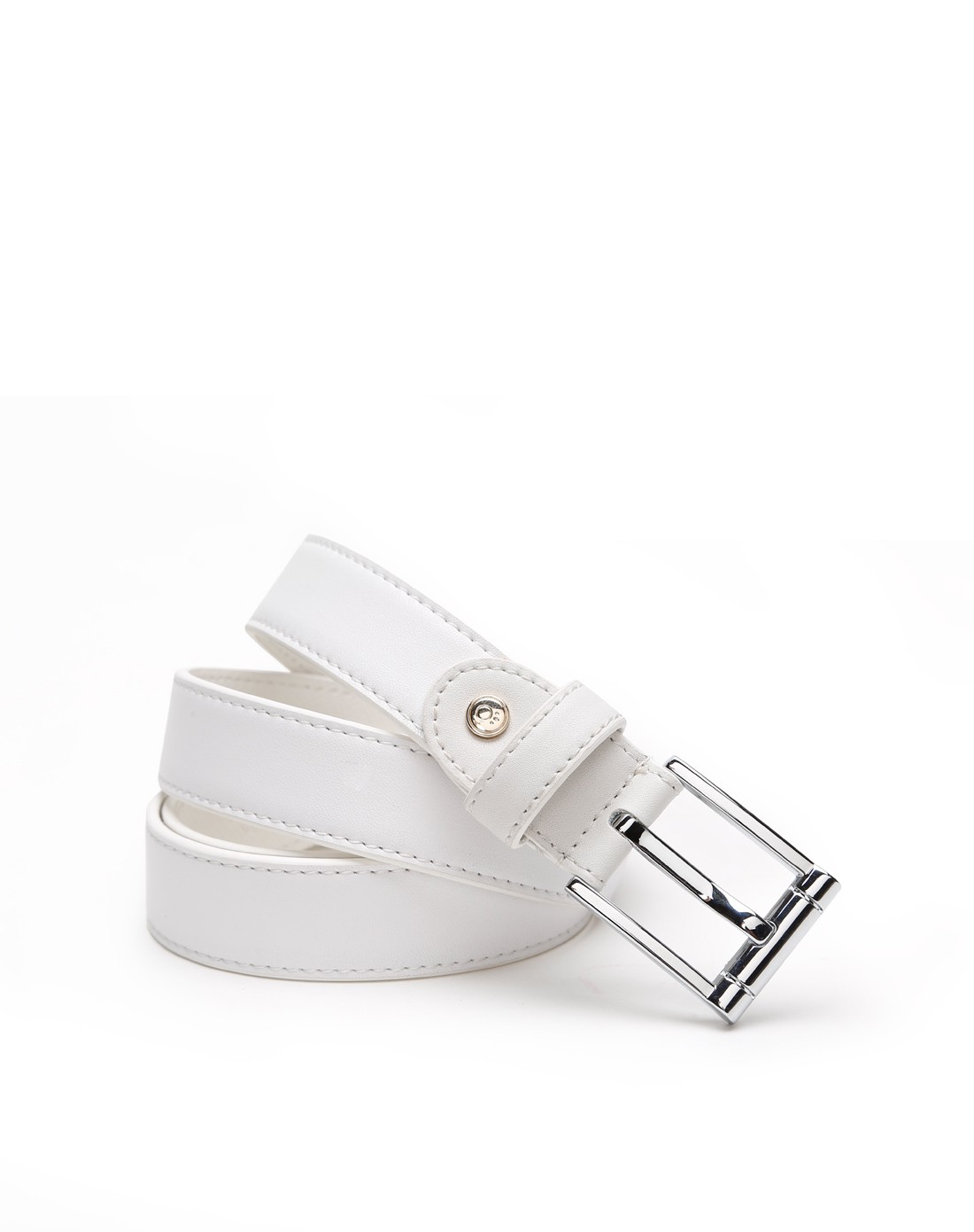 商务休闲系列纯白色腰带
