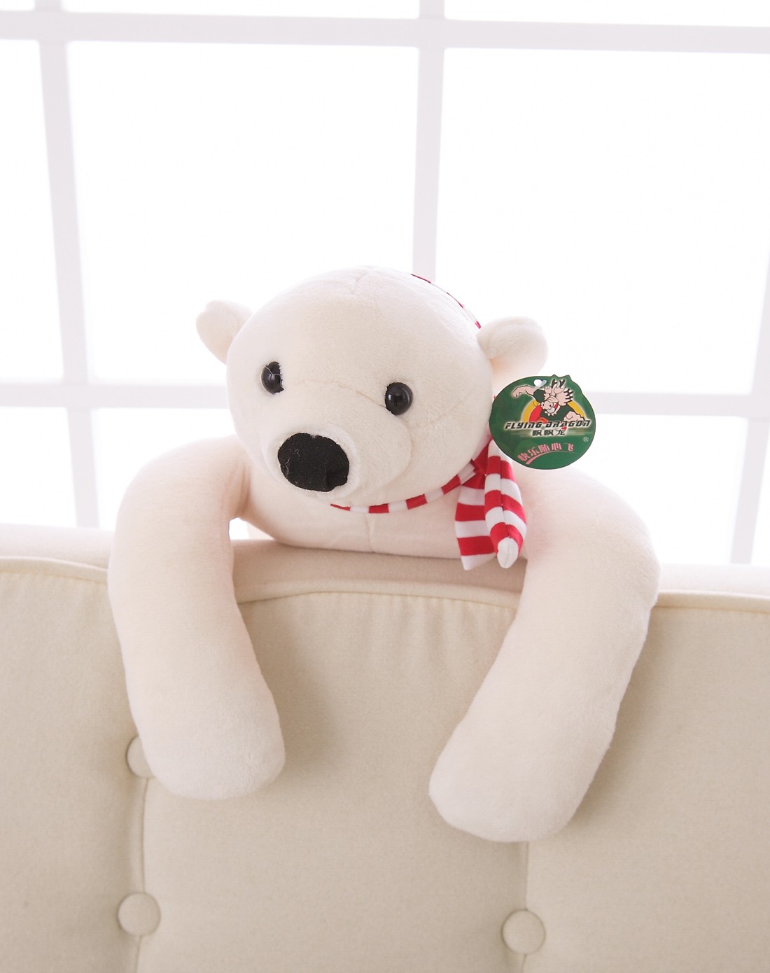 个性潮流趴肩北极熊公仔