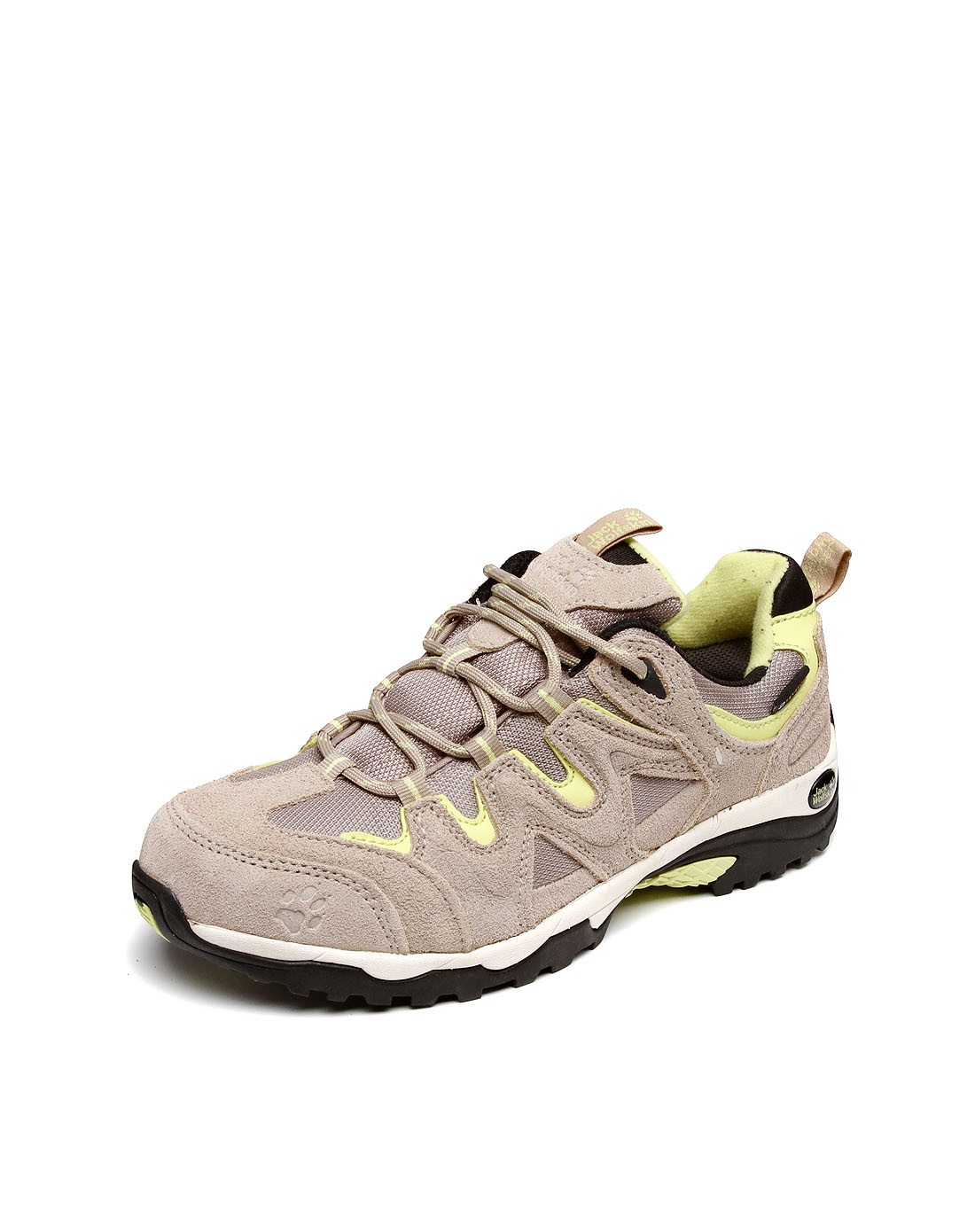 女款黄/卡其灰色远足鞋 耐磨耐穿