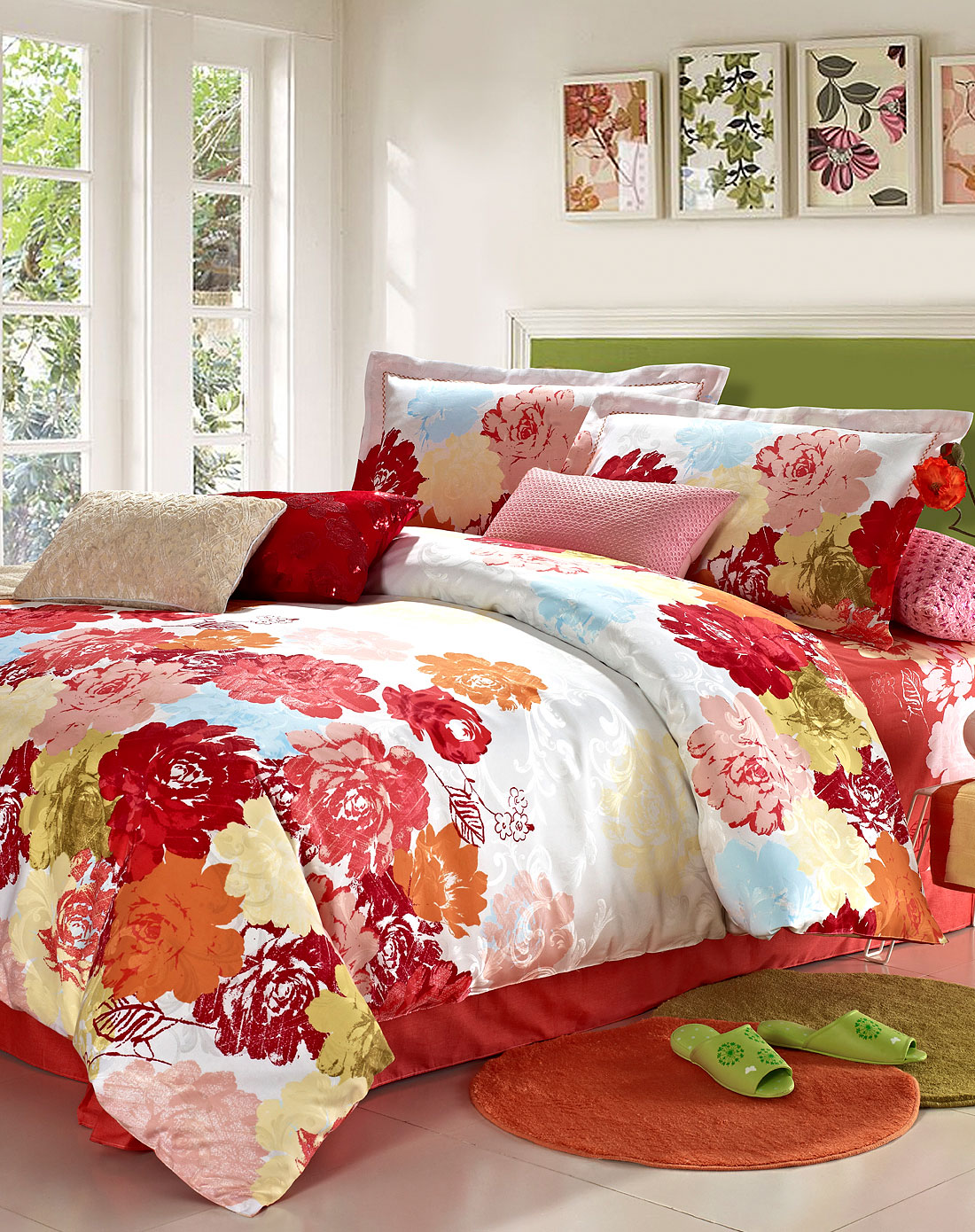 苏缦suman家纺专场-月光美人炫彩丝绵四件套1.8m