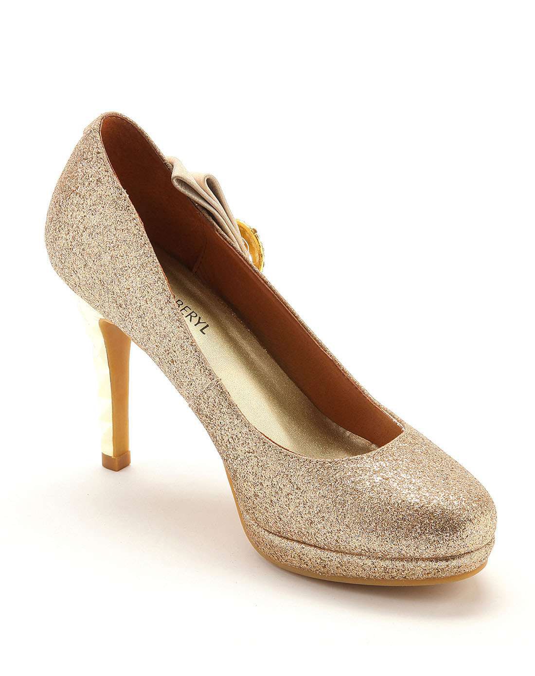 菲伯丽尔菲伯丽尔fbl 金色格力特pu单鞋fb31s1805183_唯品会