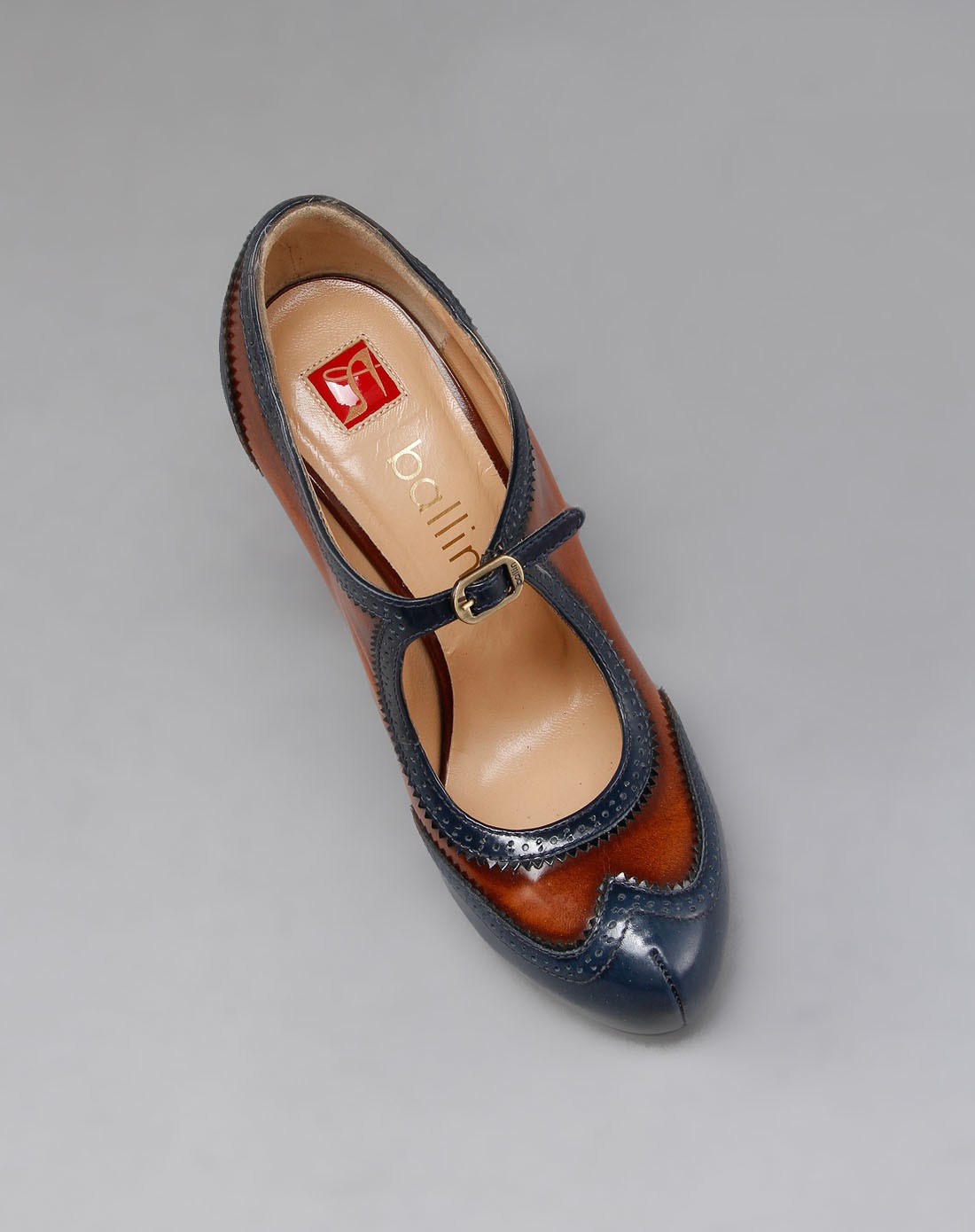 ballin 女士都市优雅棕黄色牛皮单鞋