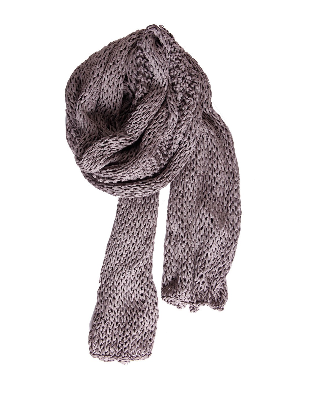 棉混大棒针钩织长围巾