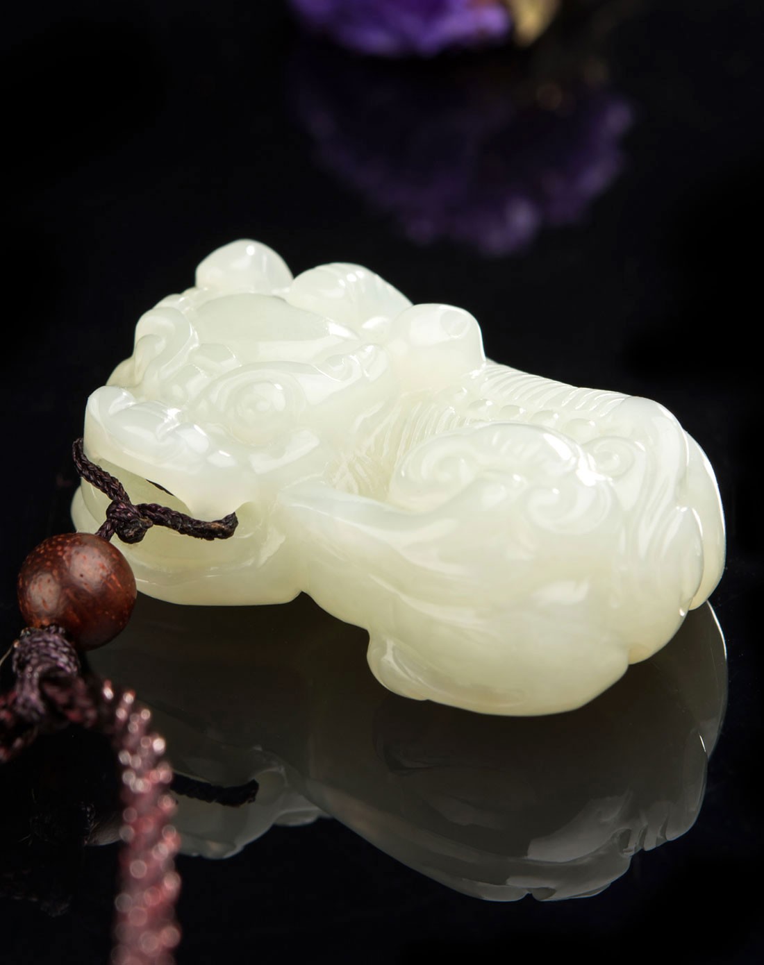 招财旺运天然和田玉貔貅吊坠