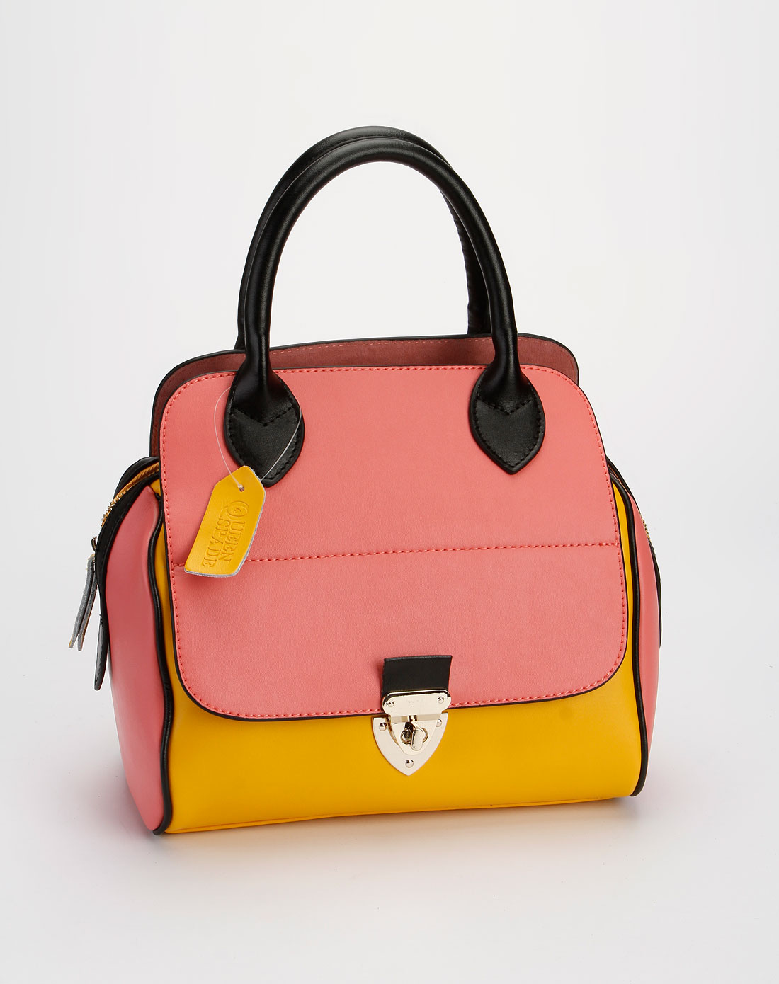 黑桃皇后queen spade女包专场-粉红/黄色欧美时尚手提斜挎两用包