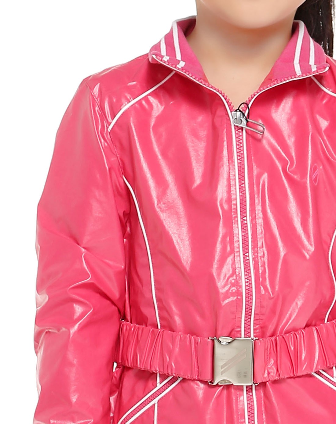 女童摩登桃红色长袖外套