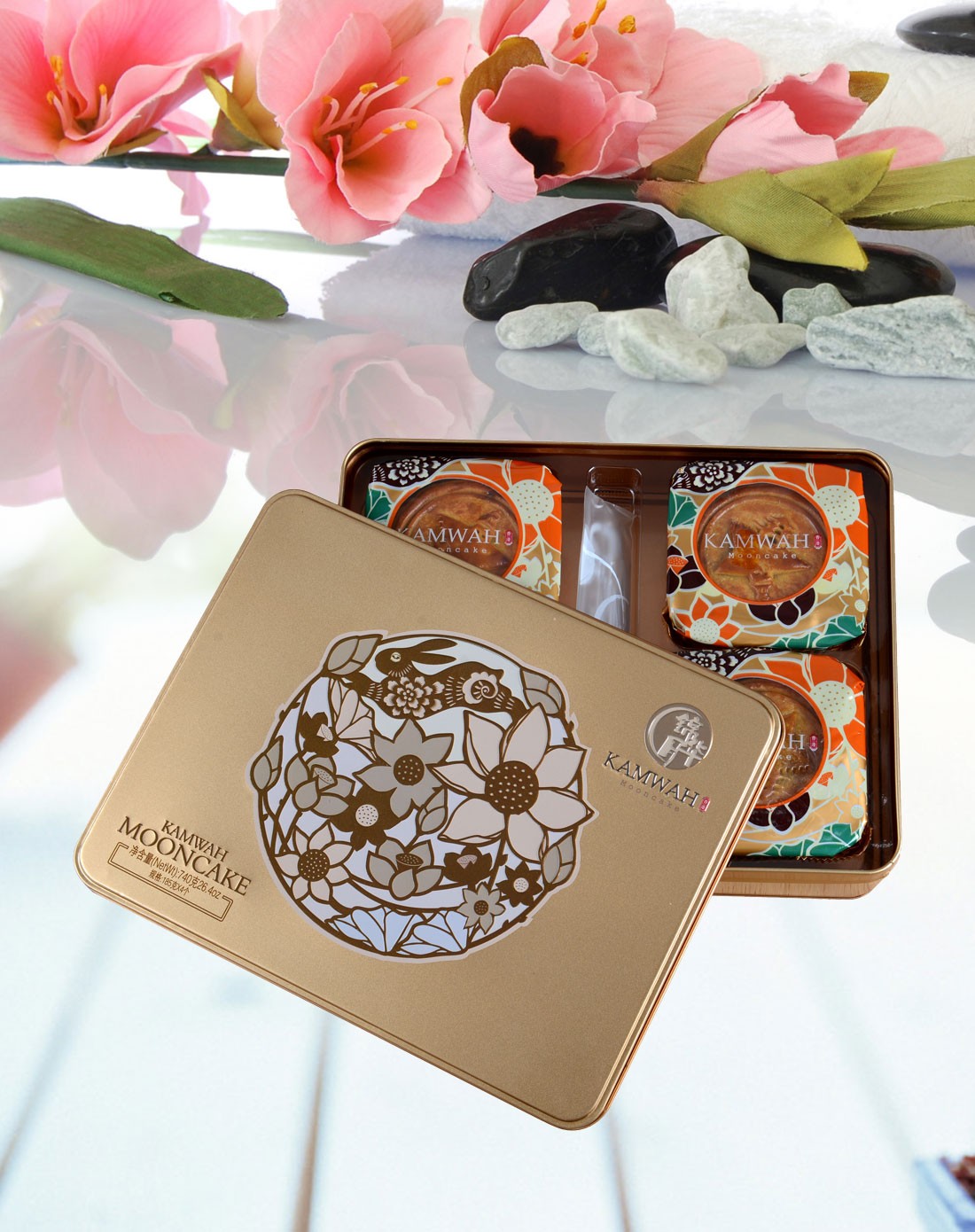 香港锦华双黄白莲蓉月饼740g