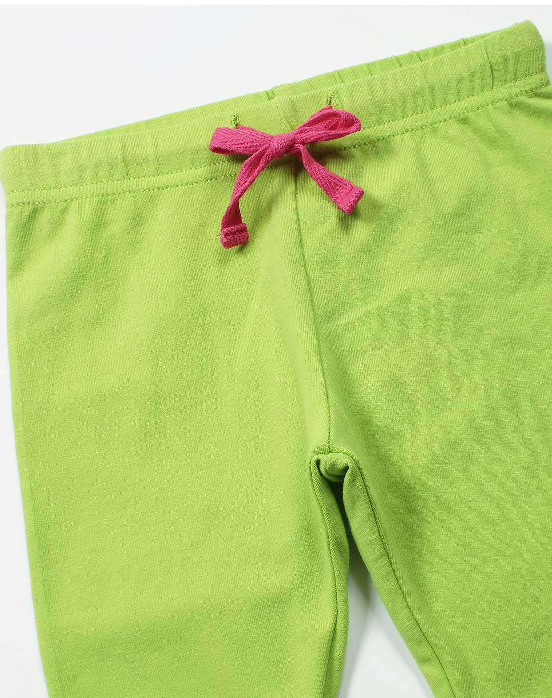 女童芥末绿色短紧身裤