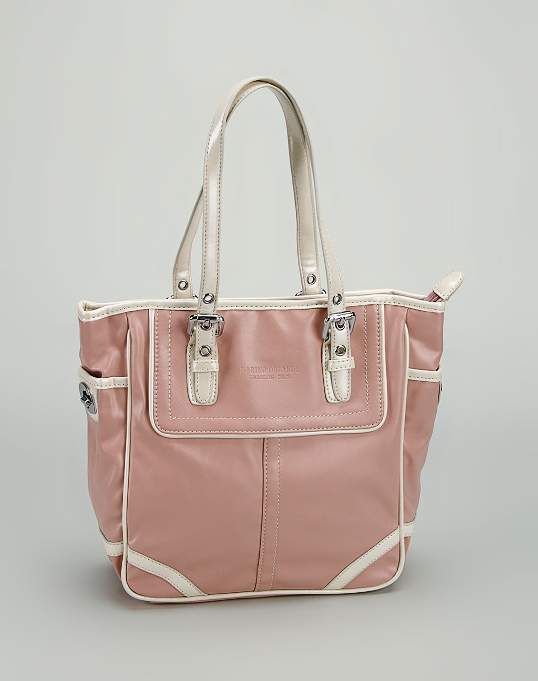 女款粉/白色休闲手提包1