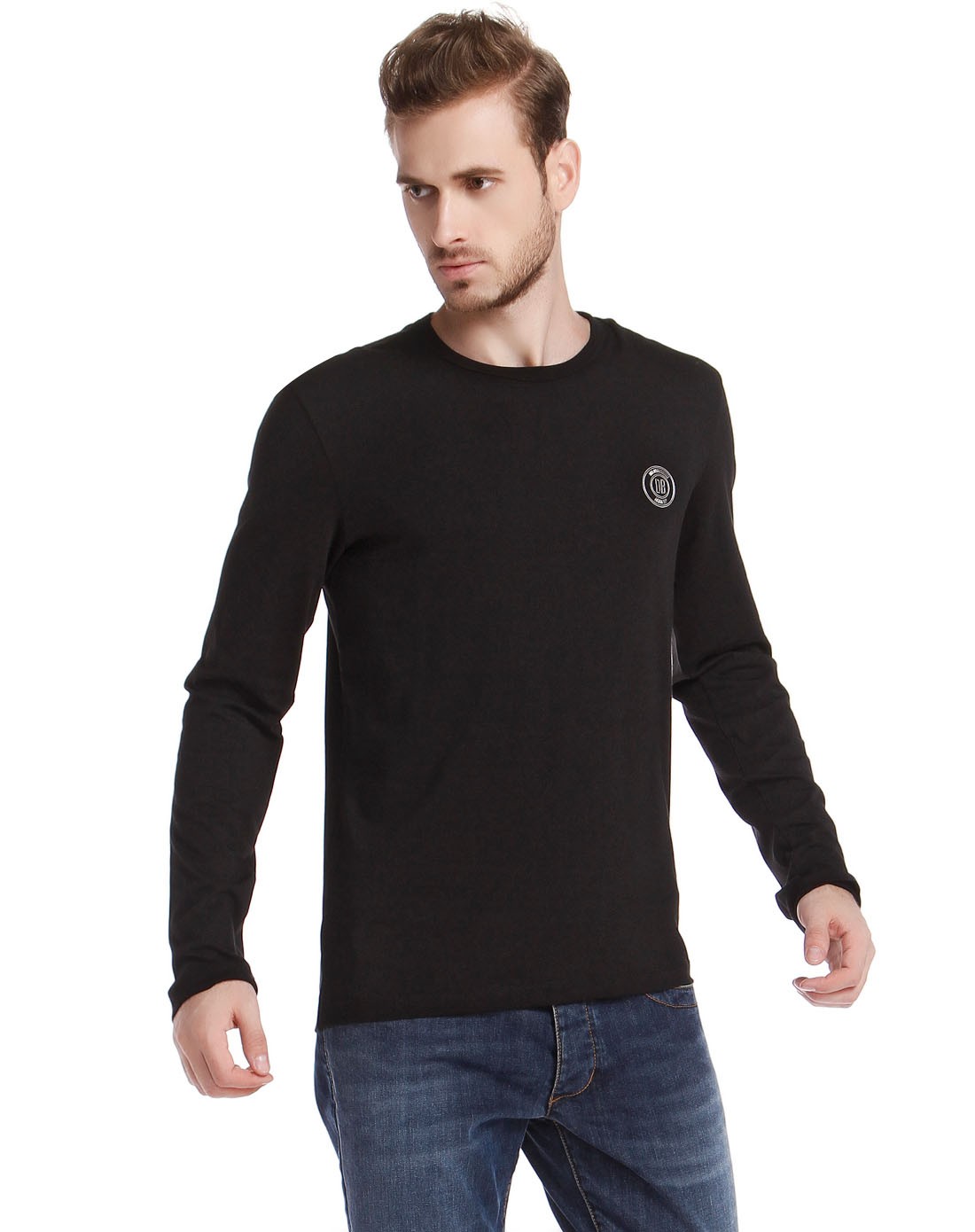 dirk bikkembergs男装专场 > 简约舒适黑色长袖针织衫