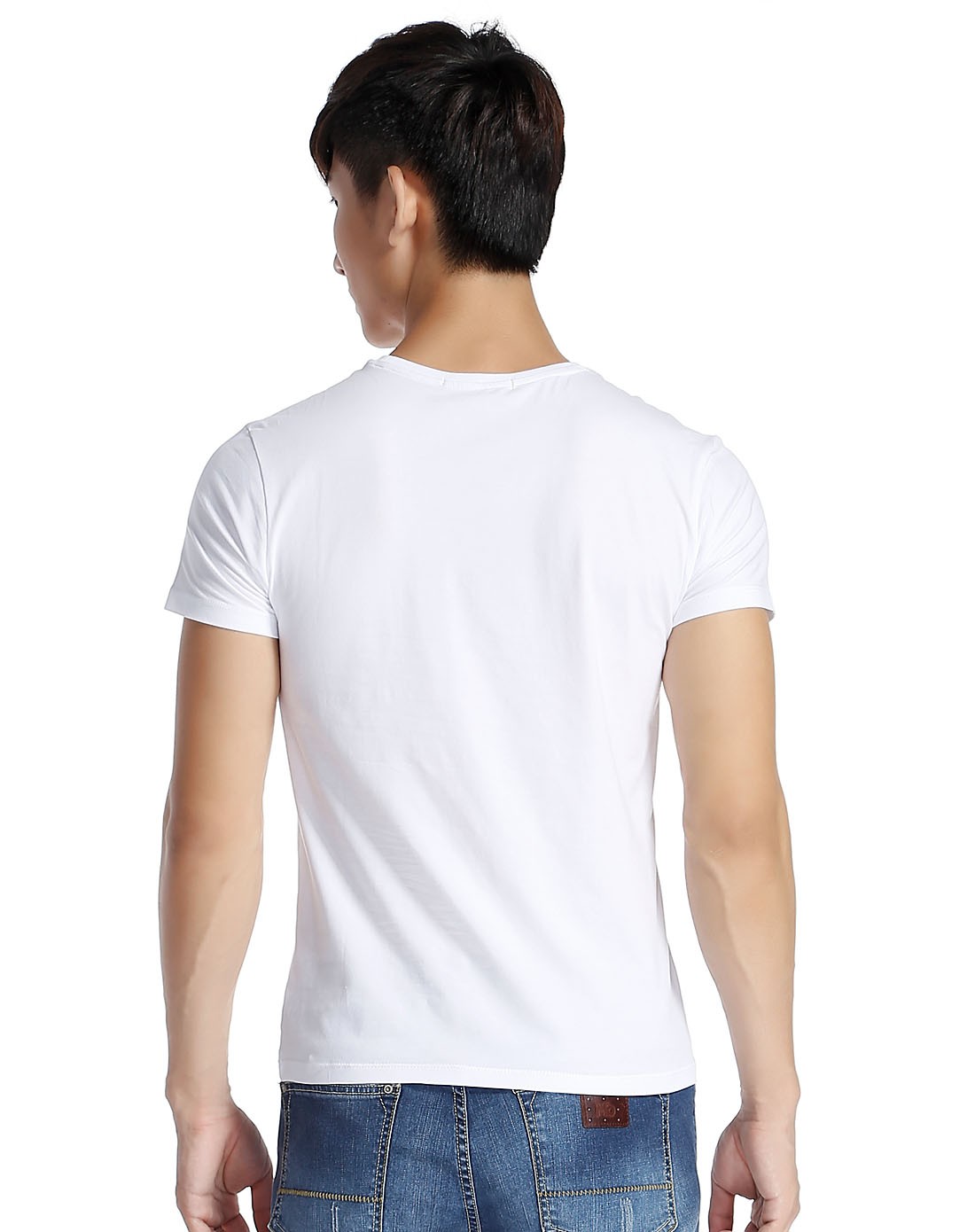 简约圆领纯白色短袖t恤