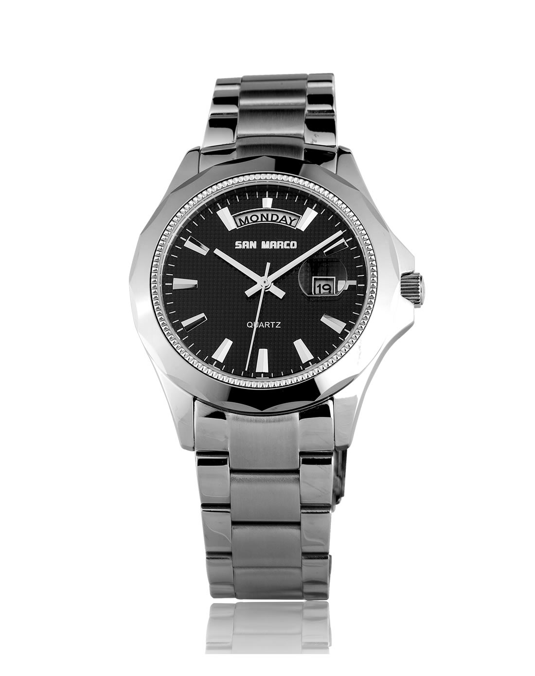 marco手表专场 全钢色钨钢圈口石英男表