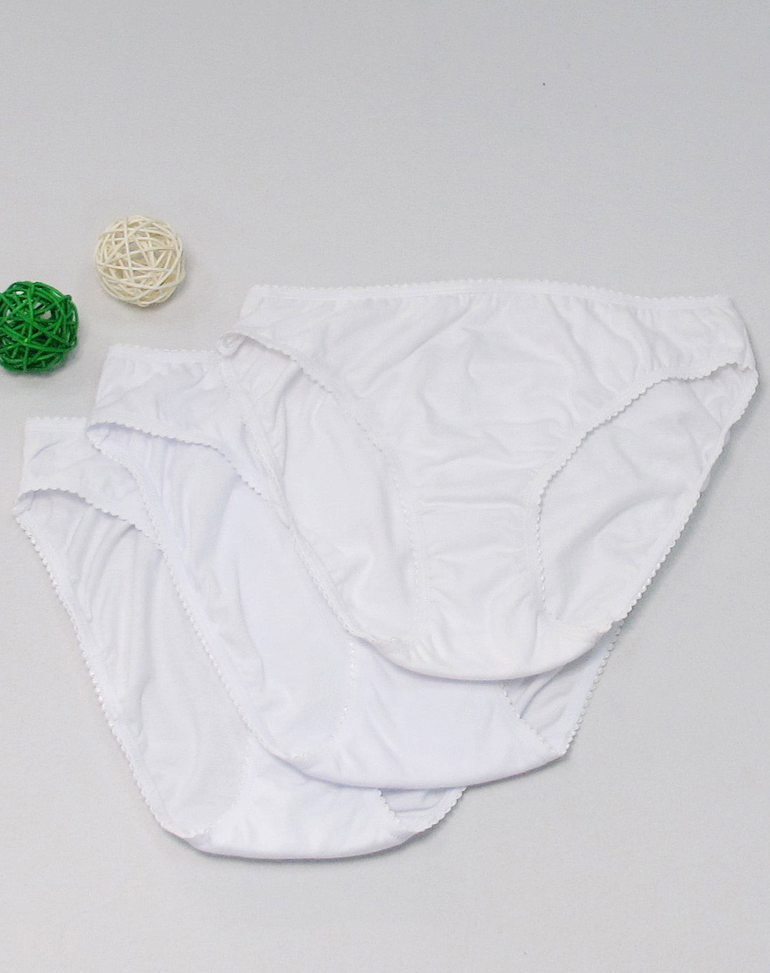 琪凯tchiq 3x白色全棉女式低腰三角裤