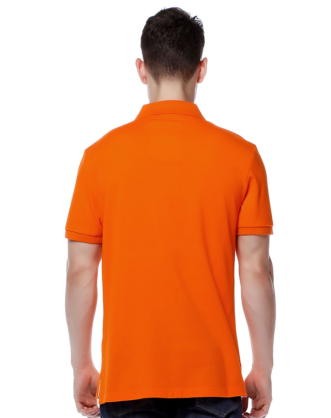 橙色简约舒适短袖polo衫
