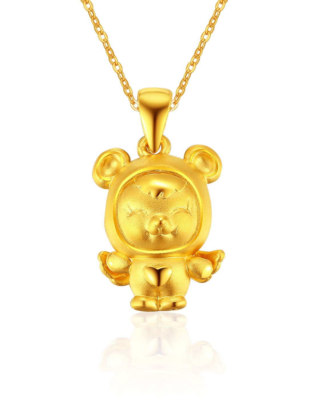 千足金硬金吊坠 十二生肖天使-鼠2.09g