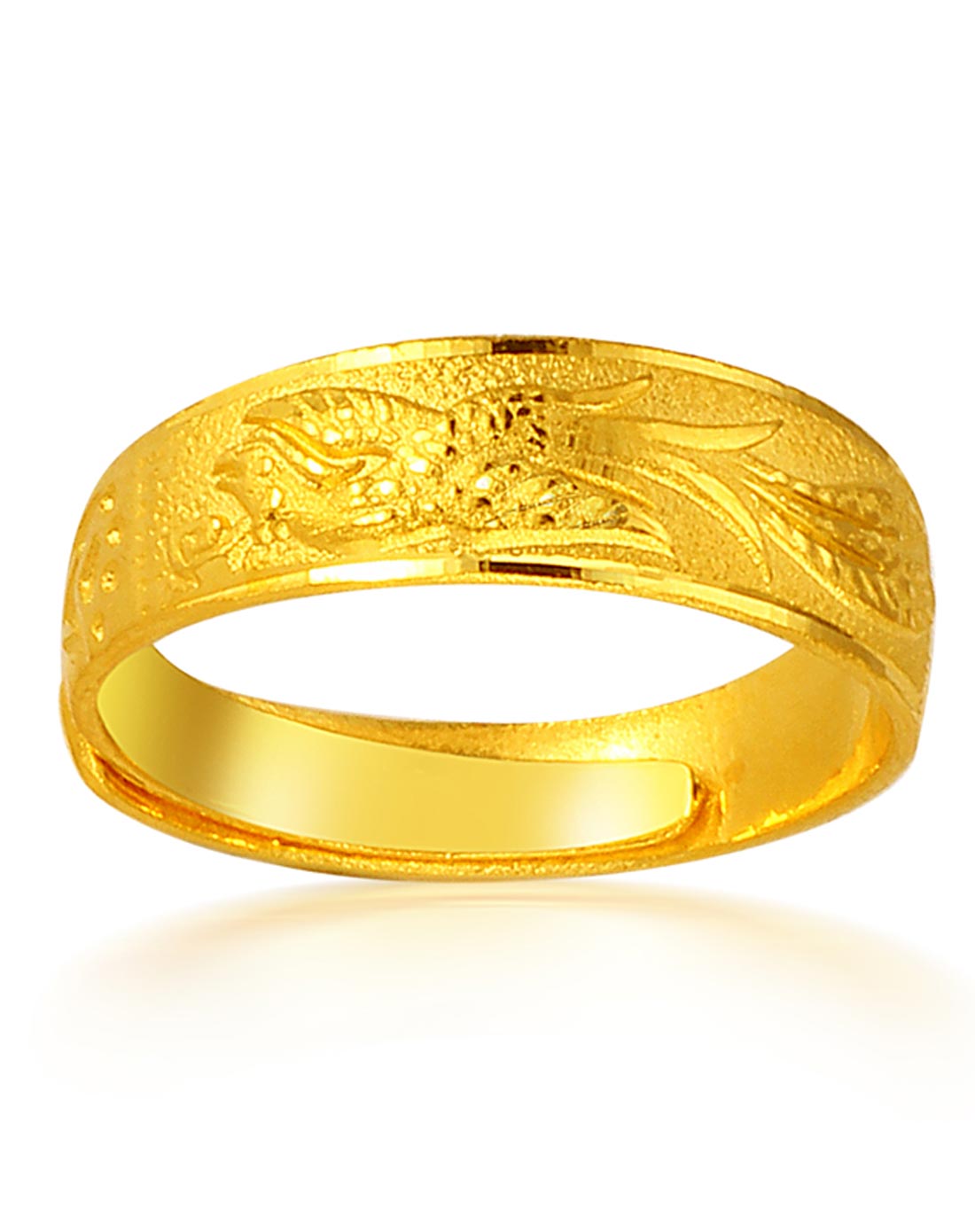 千足金戒指 浴凤戒5.26g