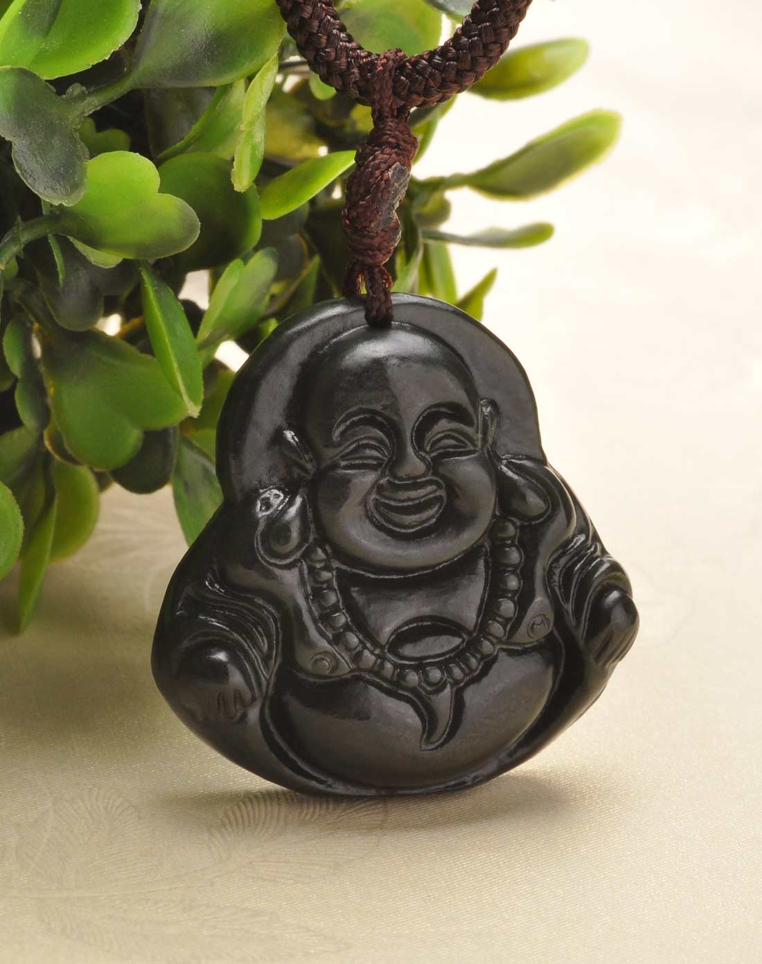 天然和田墨玉佛吊坠(国家权威证书)