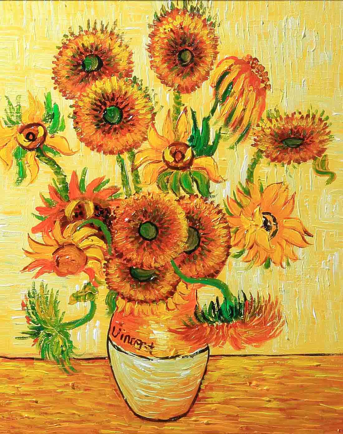 隽美 经典油画梵高系列-向日葵