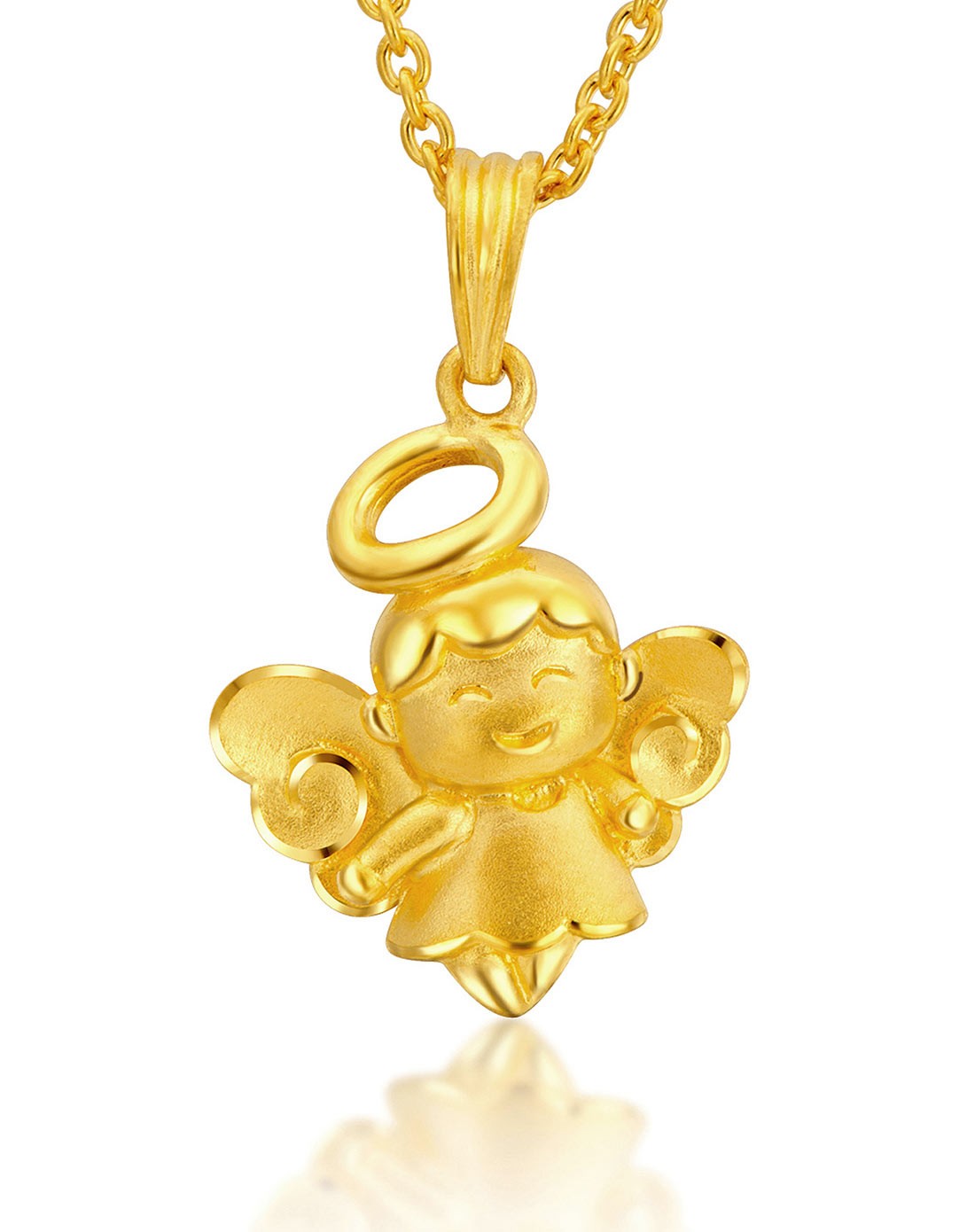足金纯真天使黄金吊坠(计价)3.26克
