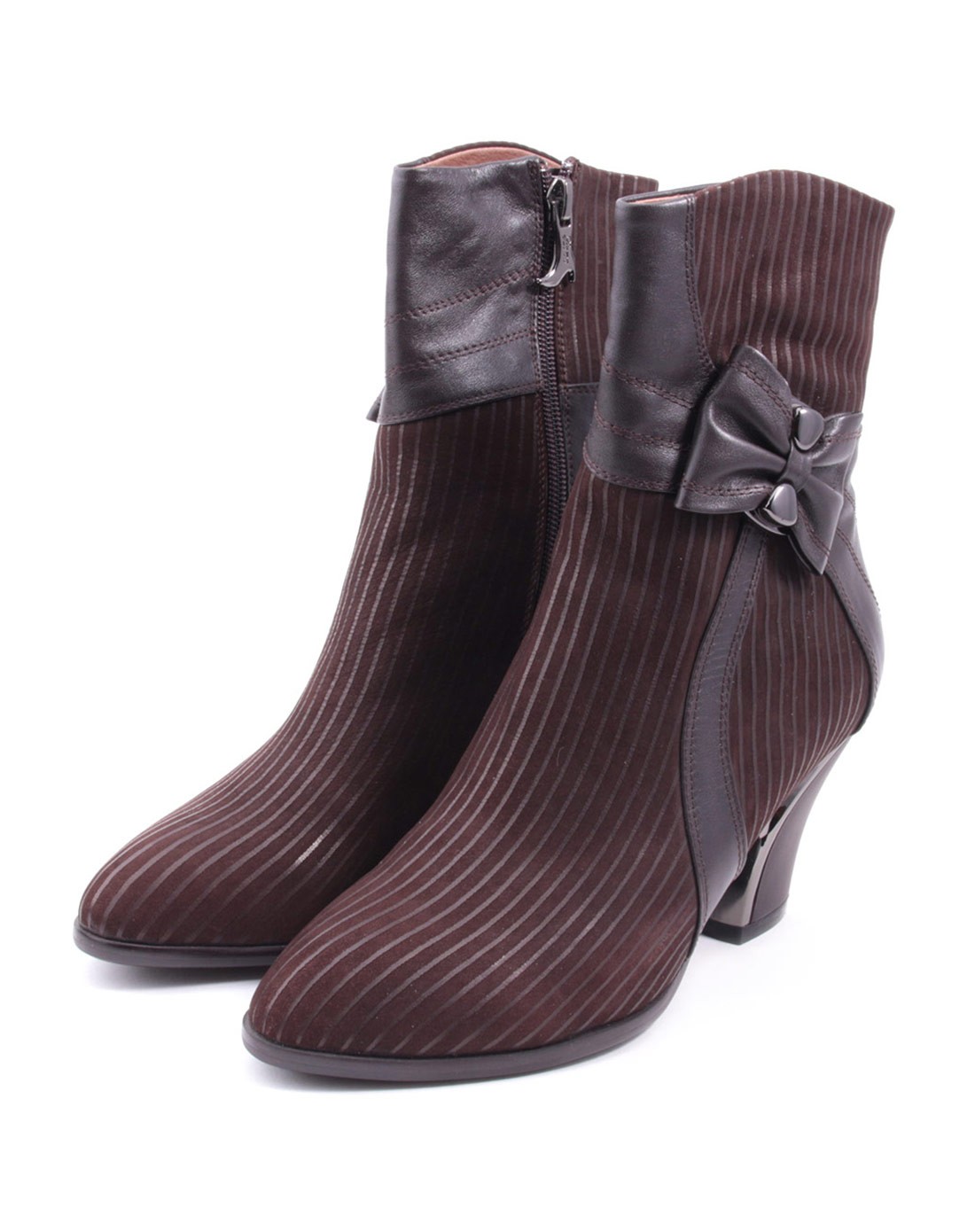 laspampas 女款咖色时尚舒适粗跟短靴