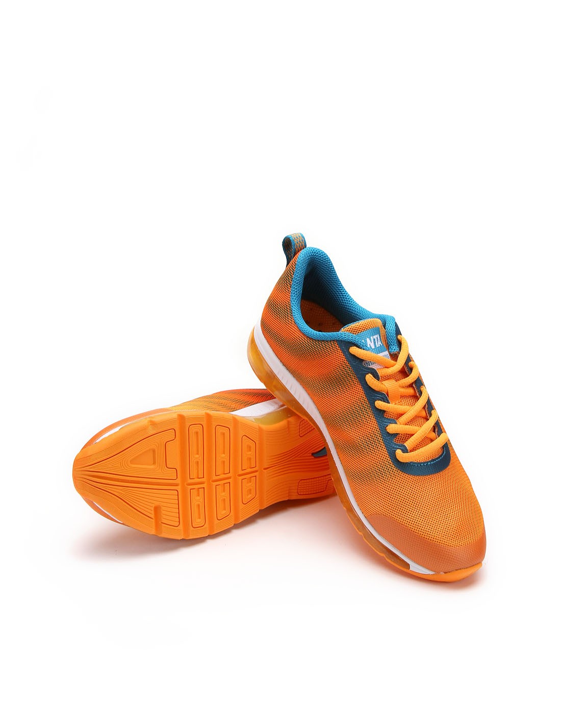 女款橙黄色运动跑鞋 炫酷幻彩缓震