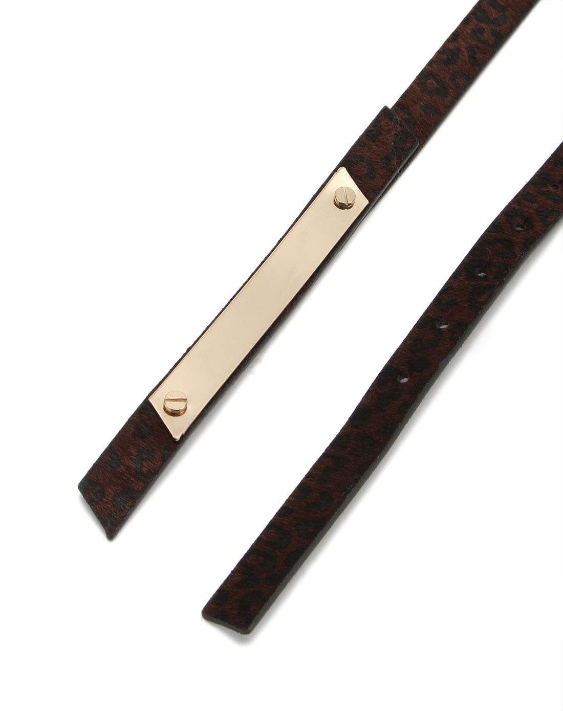 褐色金属片装饰腰带