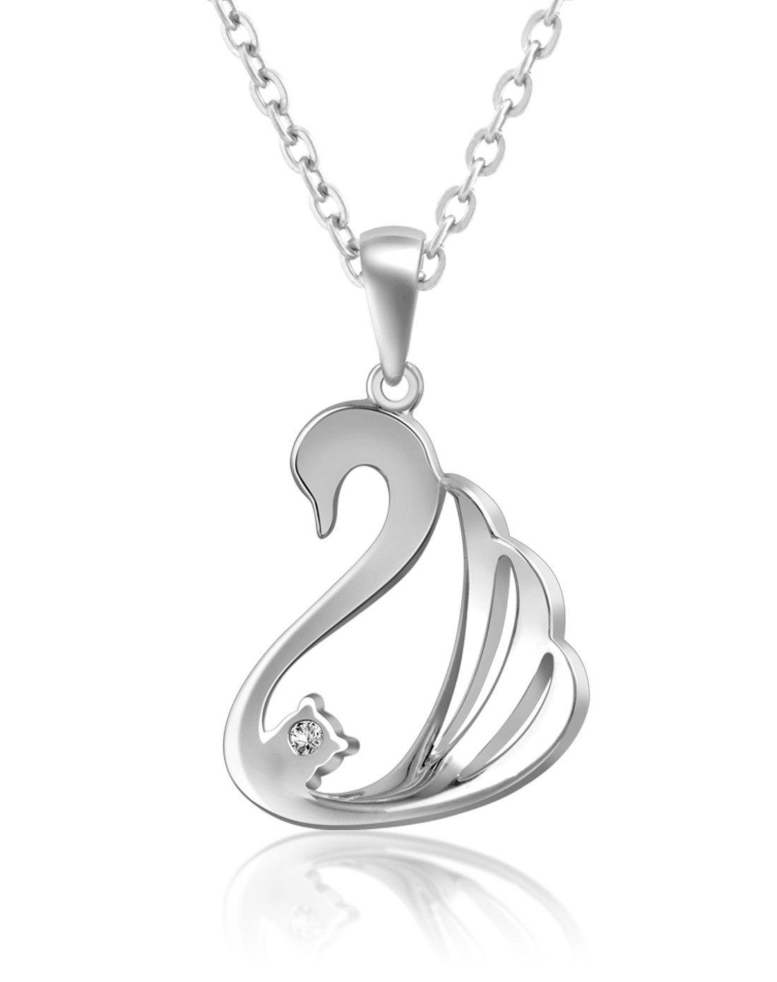 白18k金钻石吊坠天鹅
